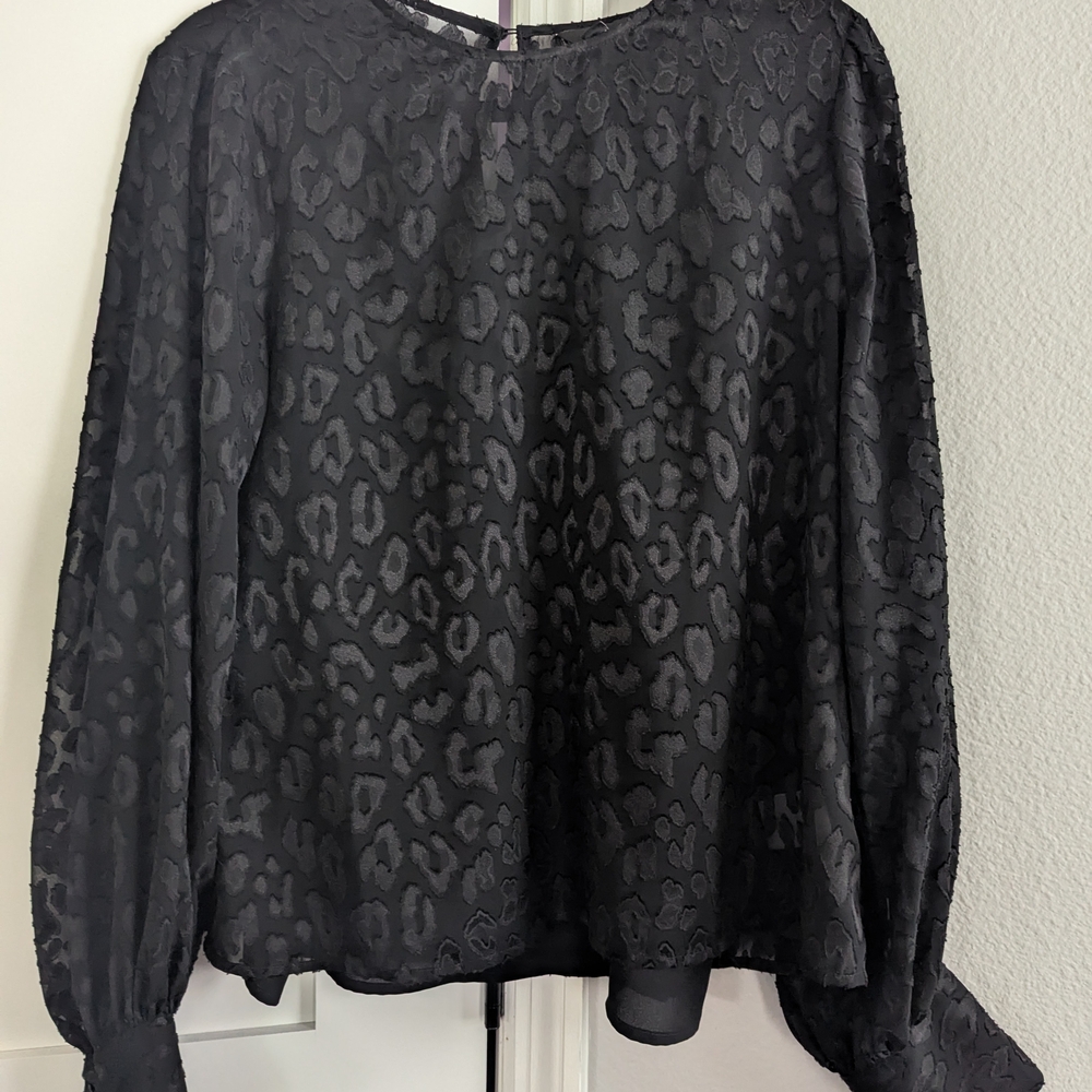 Express Black Leopard Print Blouse